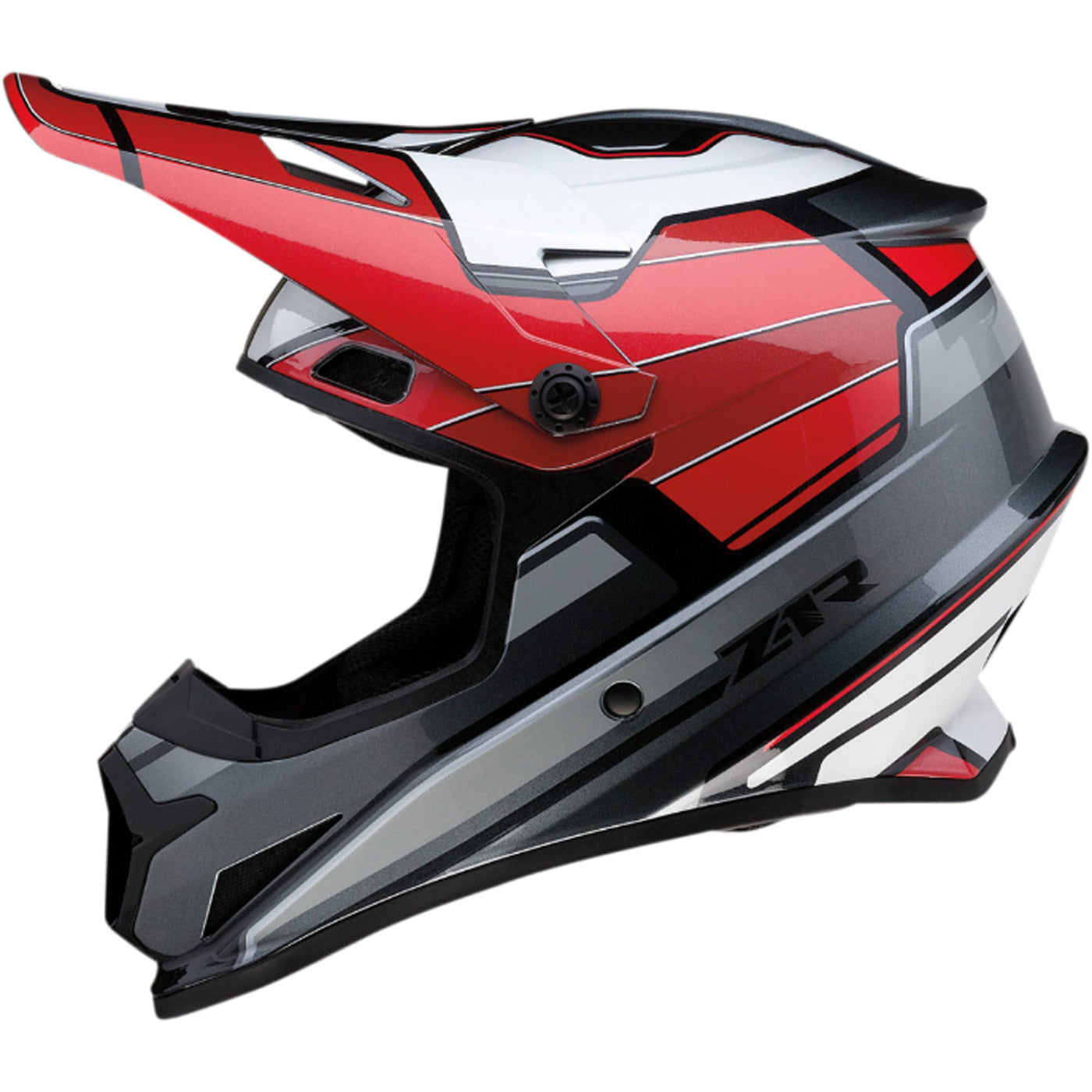 Z1R Rise MC Helmet Red/Gray - Left Side View