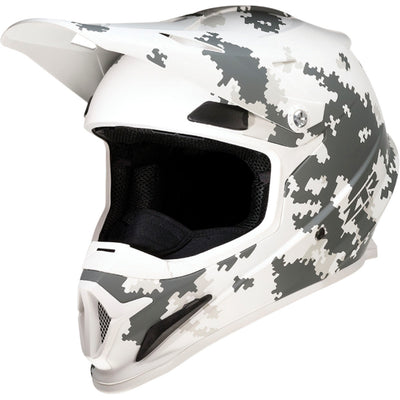 Z1R Rise Snow Camo Helmet White/Gray - Front Left Side View