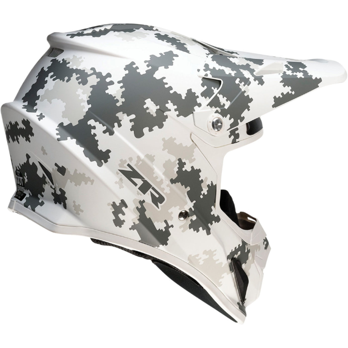 Z1R Rise Snow Camo Helmet White/Gray - Rear Right Side View