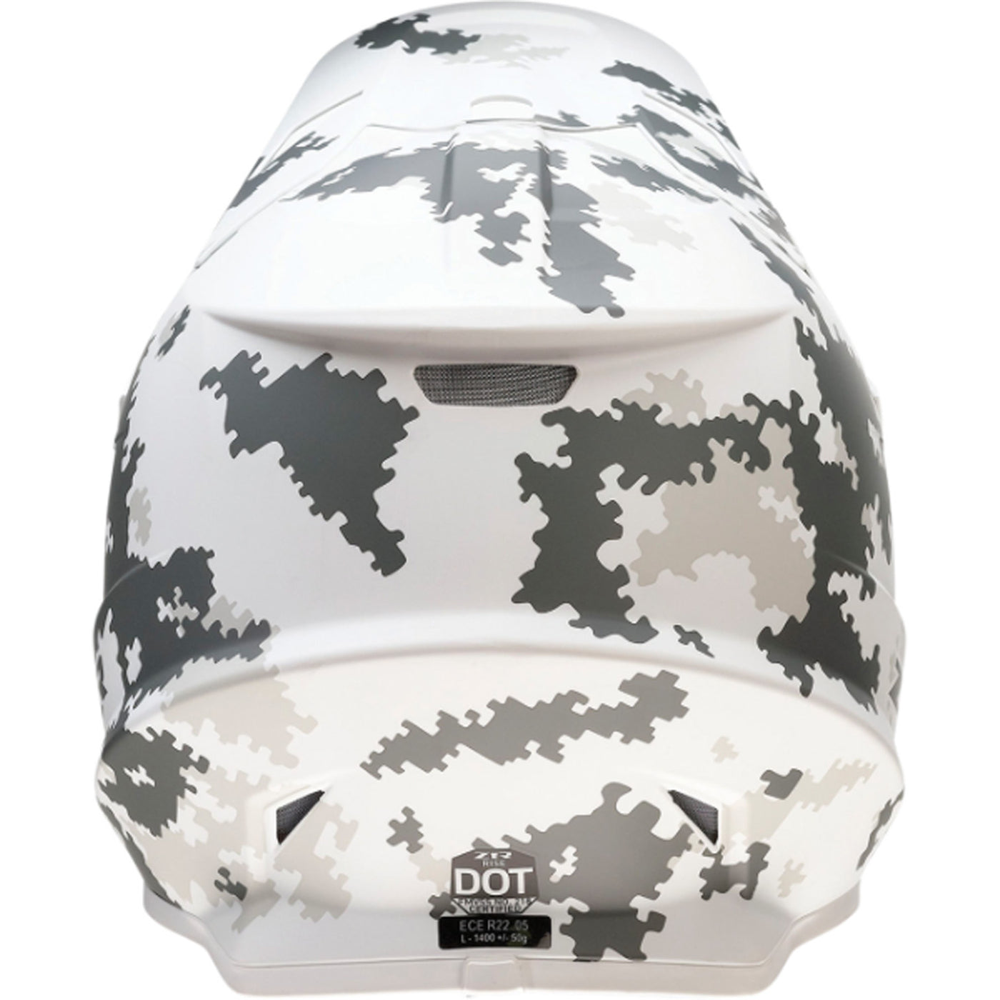 Z1R Rise Snow Camo Helmet White/Gray - Rear View