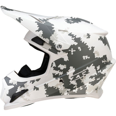 Z1R Rise Snow Camo Helmet White/Gray - Left Side View