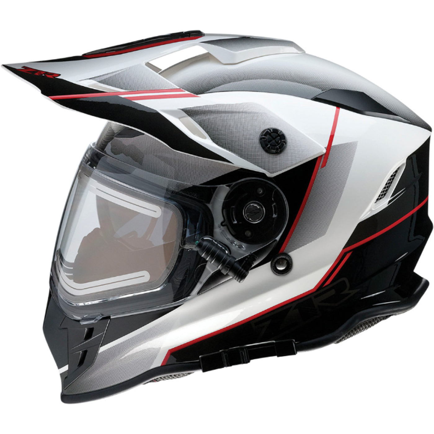 Z1R Range Bladestorm Snow Electric Helmet Black/Red/White - Left Side View