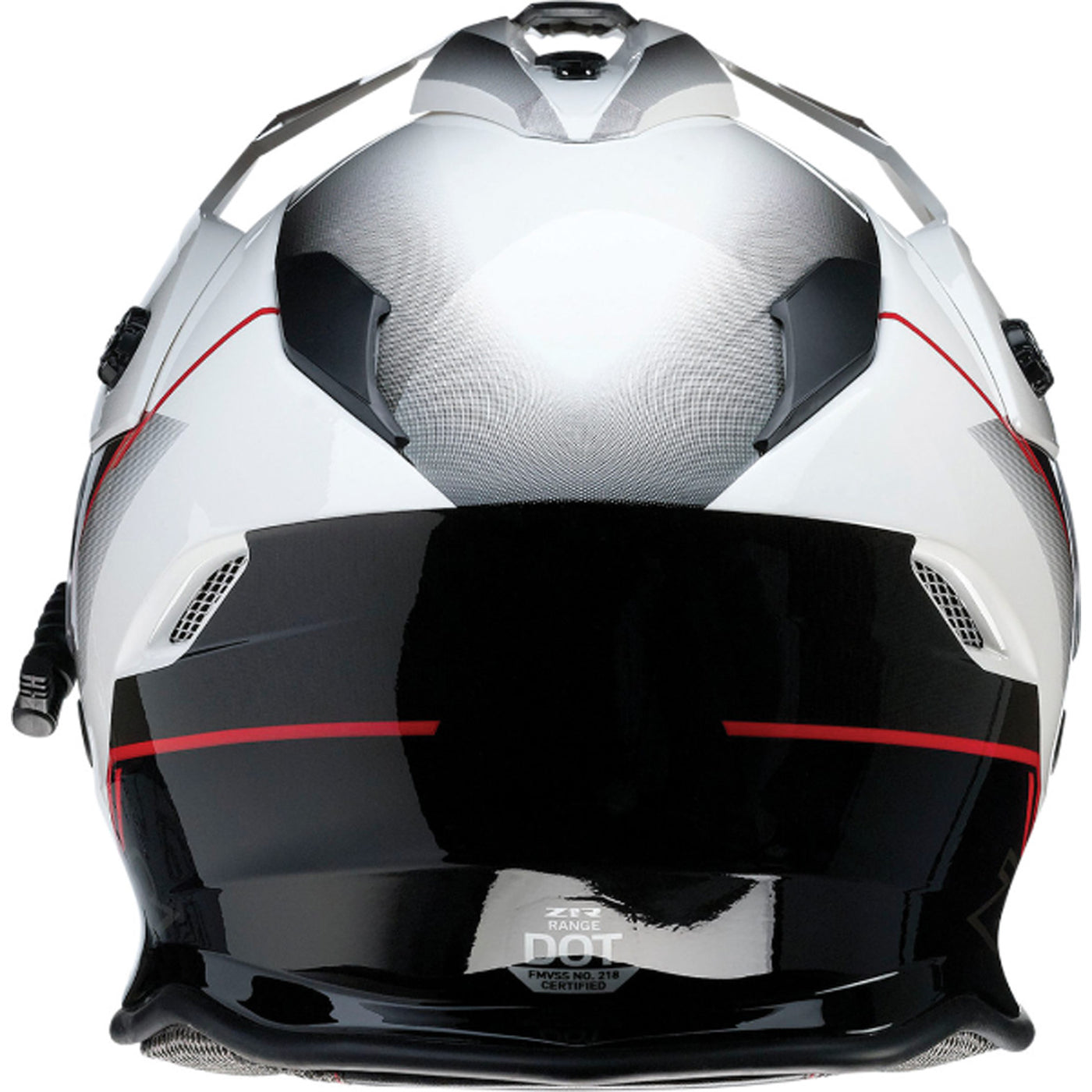 Z1R Range Bladestorm Snow Electric Helmet Black/Red/White - Rear View