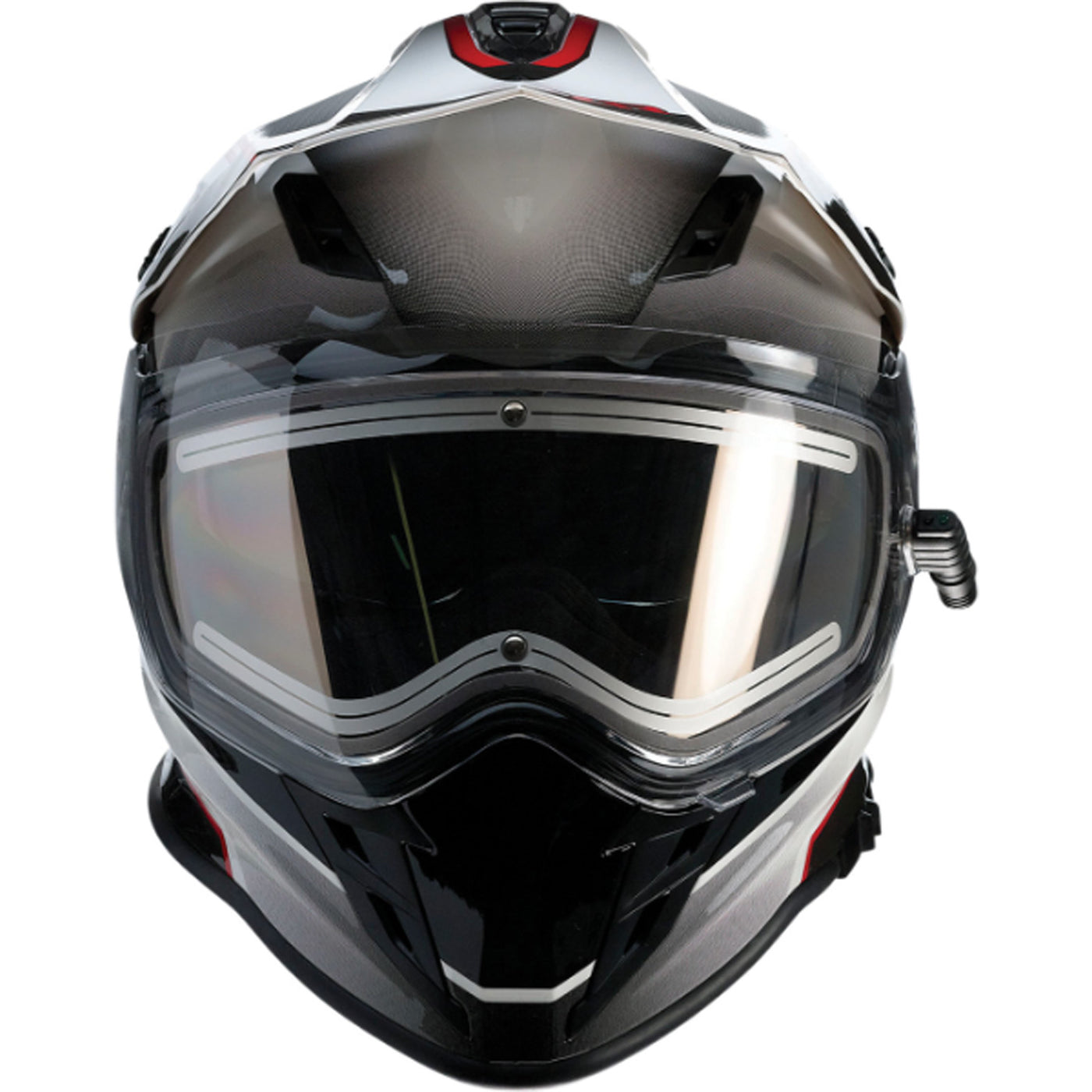 Z1R Range Bladestorm Snow Electric Helmet Black/Red/White - Front View