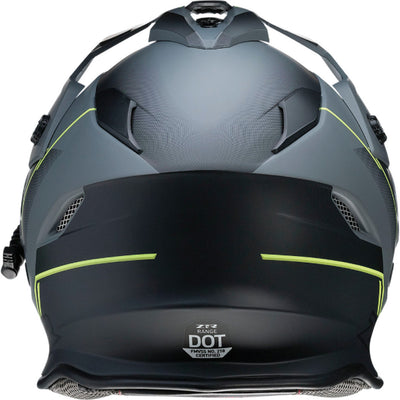 Z1R Range Bladestorm Snow Electric Helmet Gray/Black/Hi-Viz Yellow - Rear View