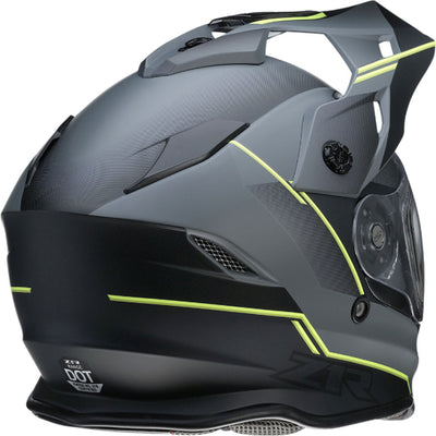 Z1R Range Bladestorm Snow Electric Helmet Gray/Black/Hi-Viz Yellow - Rear Right Side View