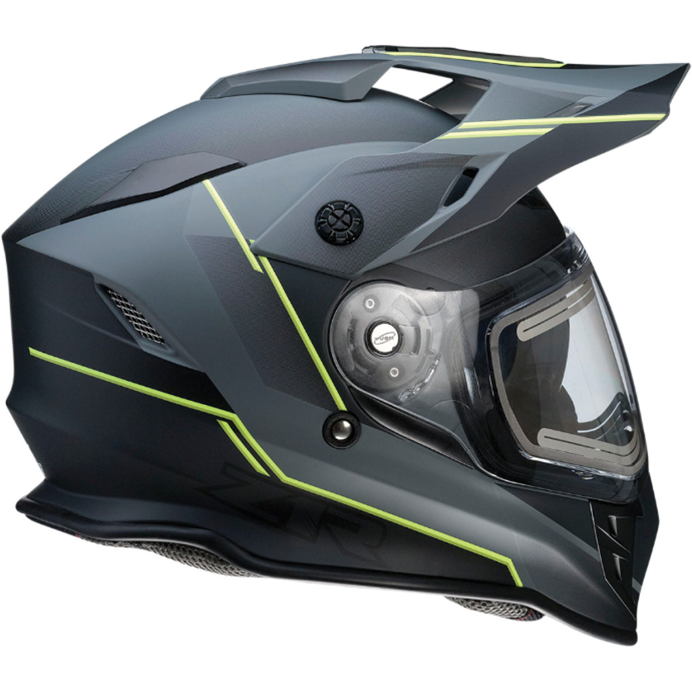 Z1R Range Bladestorm Snow Electric Helmet Gray/Black/Hi-Viz Yellow - Right Side View