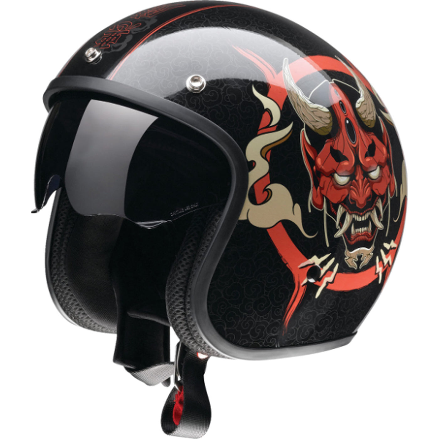 Z1R Saturn Devilish Helmet Gloss Black/Red - Front Left Side View