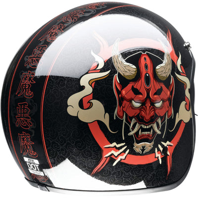 Z1R Saturn Devilish Helmet Gloss Black/Red - Rear Right Side View