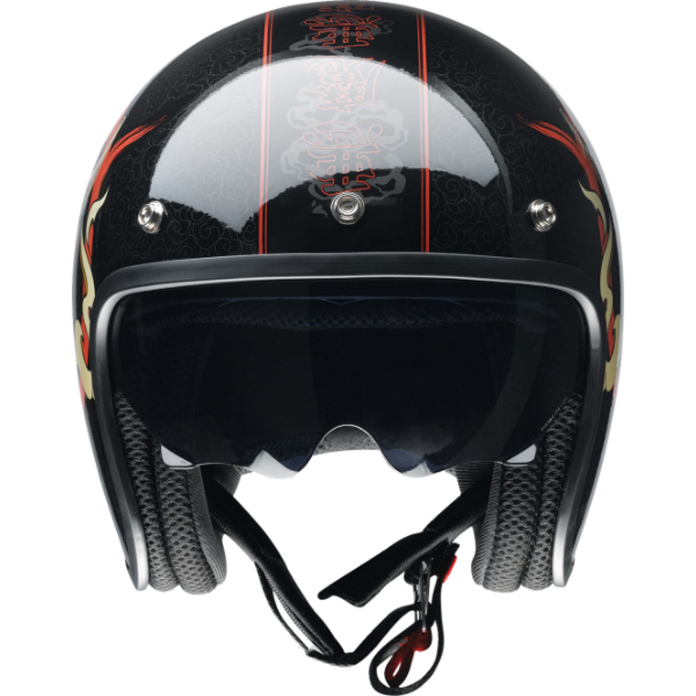 Z1R Saturn Devilish Helmet Gloss Black/Red - Front View