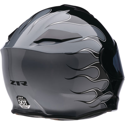 Z1R Solaris 2.0 Flame Modular Helmet Black/Gray - Rear Right Side View