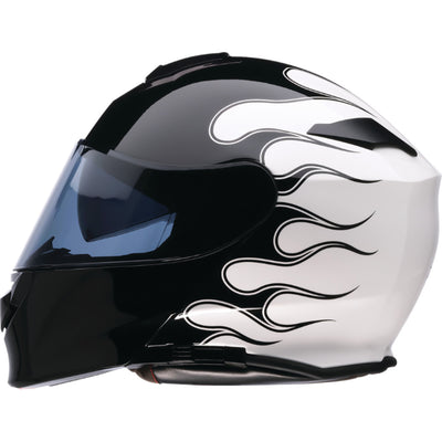 Z1R Solaris 2.0 Flame Modular Helmet Black/White - Left Side View