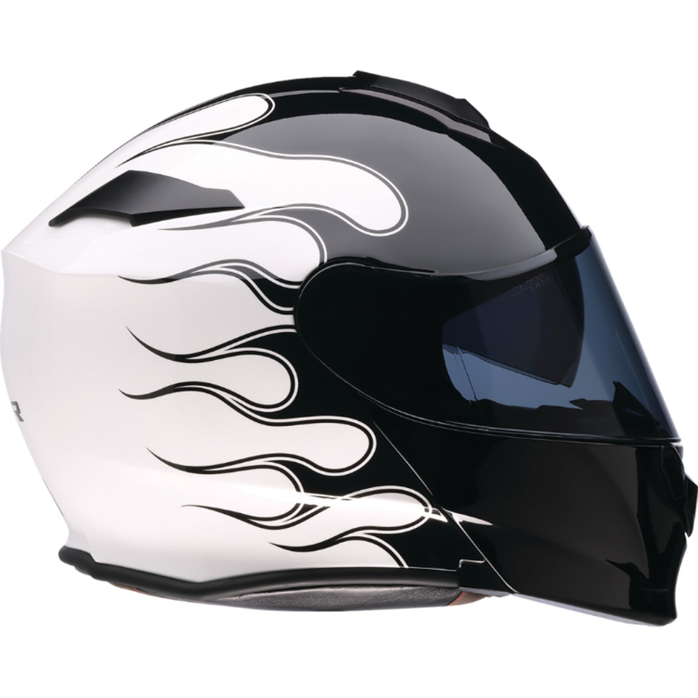 Z1R Solaris 2.0 Flame Modular Helmet Black/White - Right Side View