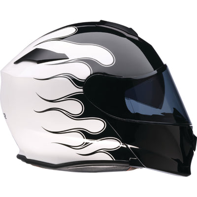Z1R Solaris 2.0 Flame Modular Helmet Black/White - Right Side View