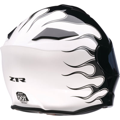 Z1R Solaris 2.0 Flame Modular Helmet Black/White - Rear Right Side View