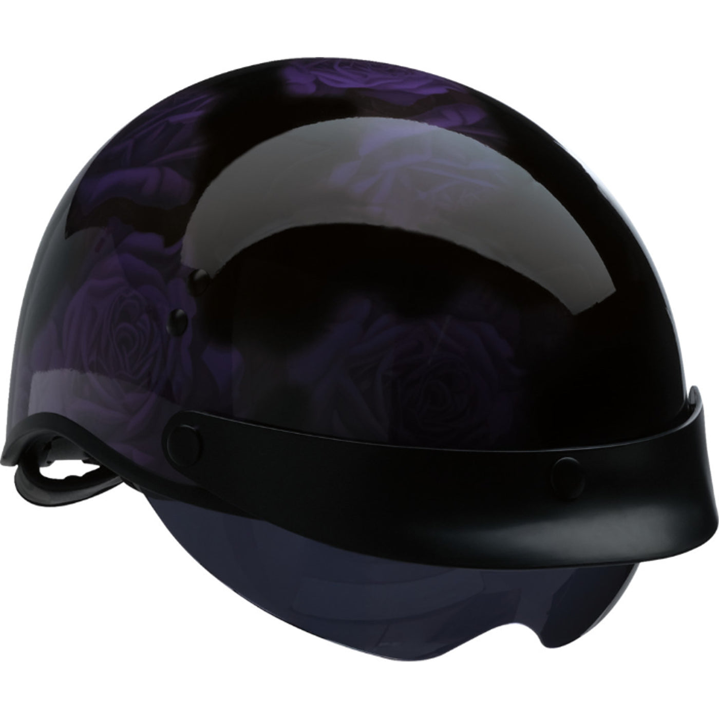 Z1R Vagrant NC Rose Helmet Black/Purple - Angled Top Right Side View
