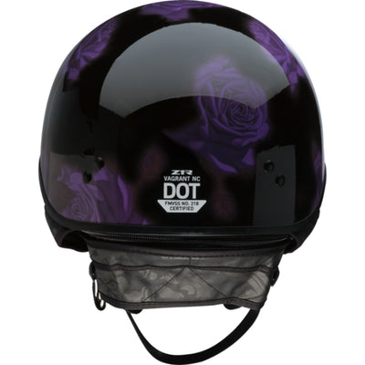 Z1R Vagrant NC Rose Helmet Black/Purple - Rear View