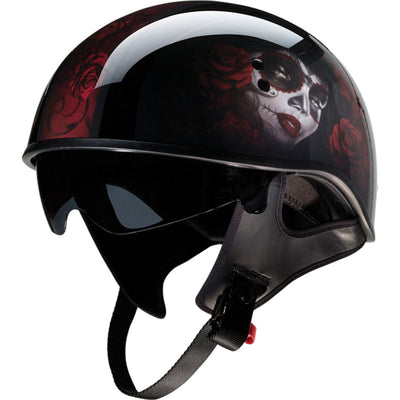 Z1R Vagrant Red Catrina Helmet Black/Red - Front Left Side View