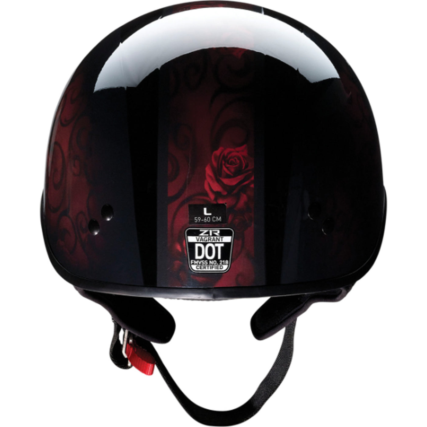 Z1R Vagrant Red Catrina Helmet Black/Red - Rear View