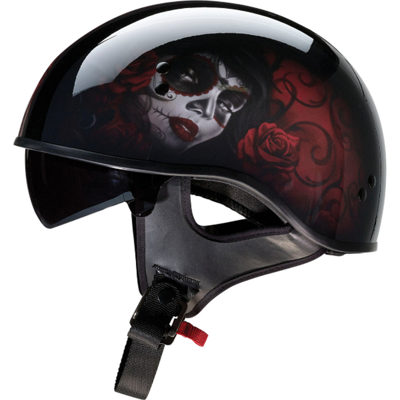 Z1R Vagrant Red Catrina Helmet Black/Red - Left Side View