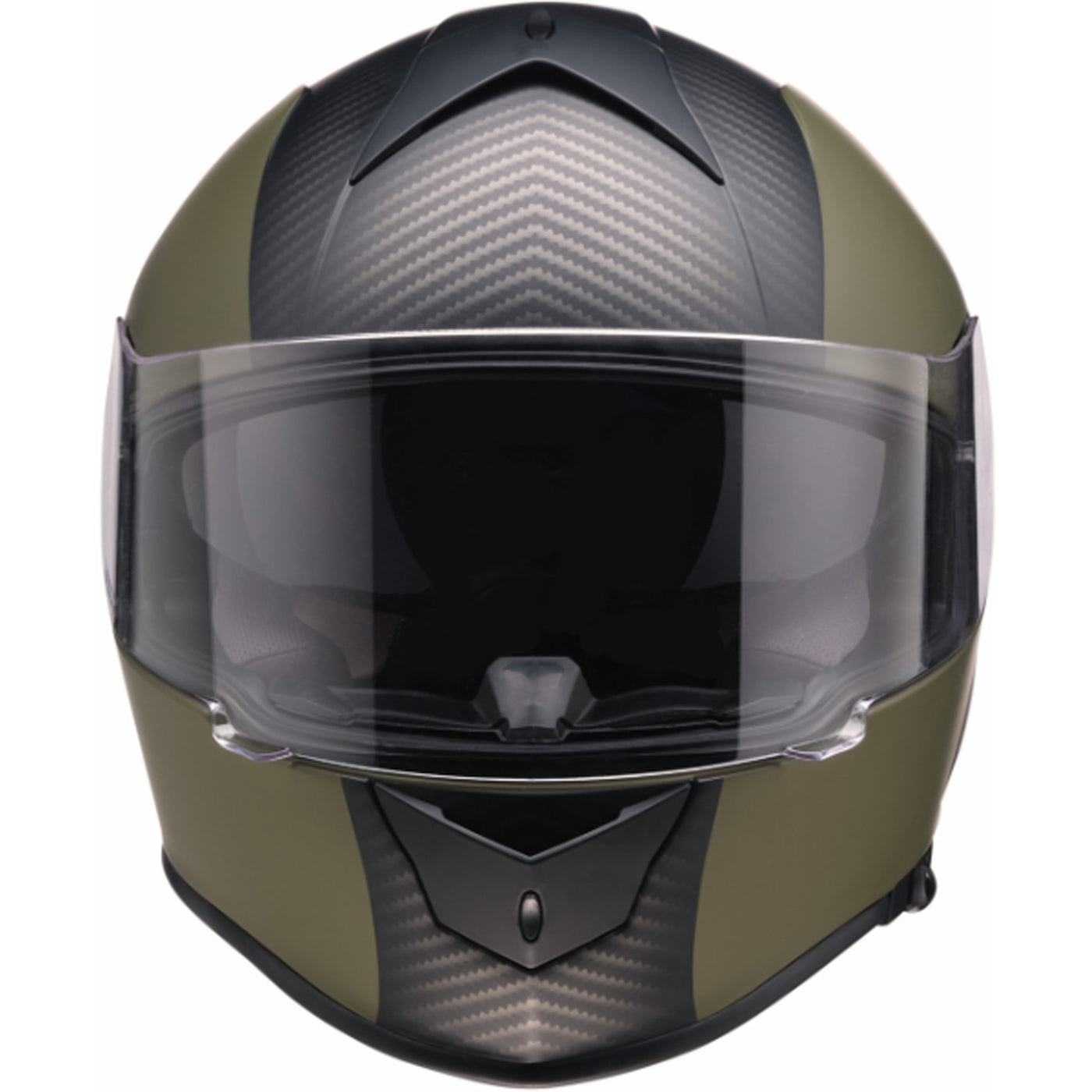 Z1R Warrant Carbon Helmet Green - Front View