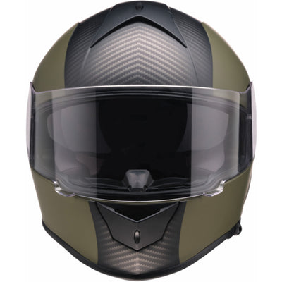 Z1R Warrant Carbon Helmet Green - Front View