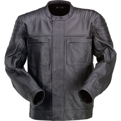 Z1R Widower Leather Jacket Black - Front View