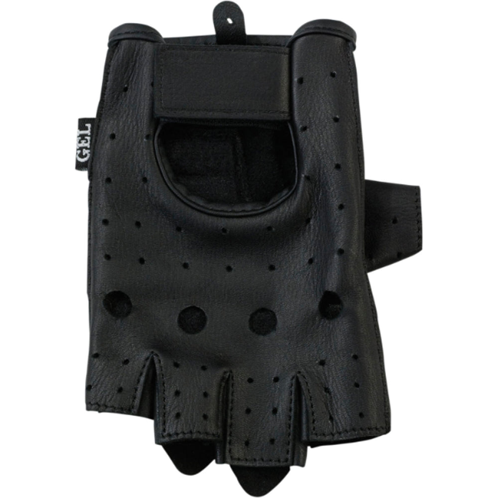 Z1R Women's 243 Half Gloves Black - Back of Hand View