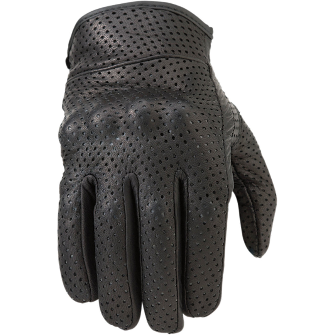 Z1R Women's 270 Perforated Gloves Black - Back of Hand View