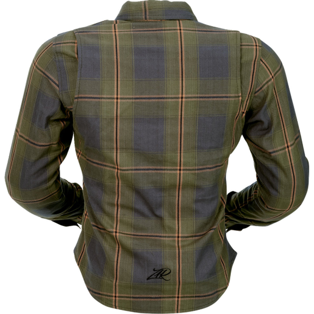 Z1R Women's Ashwood Flannel Olive - Rear View