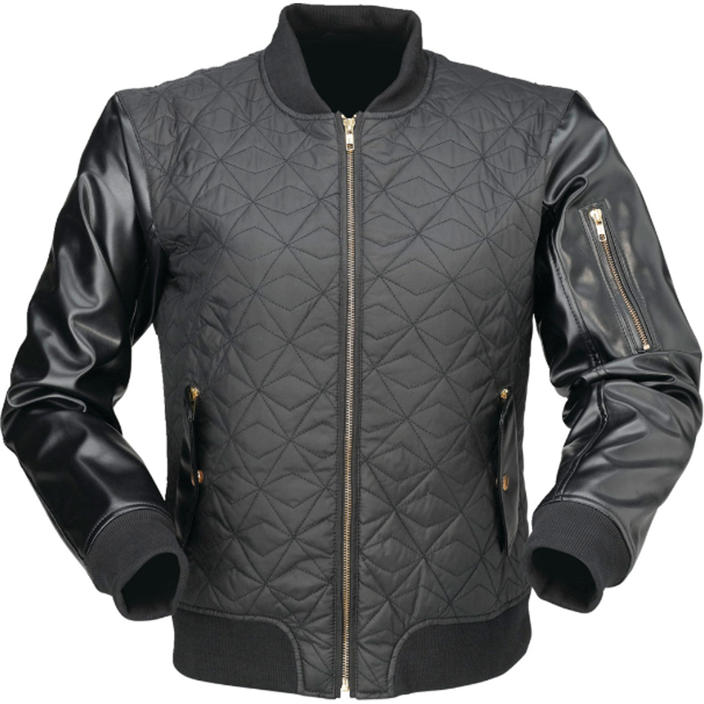 Z1R Women's Bomber Jacket Black - Front View