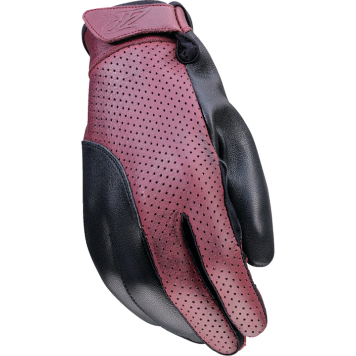 Z1R Women's Combiner Gloves Black/Red - Back of Hand View