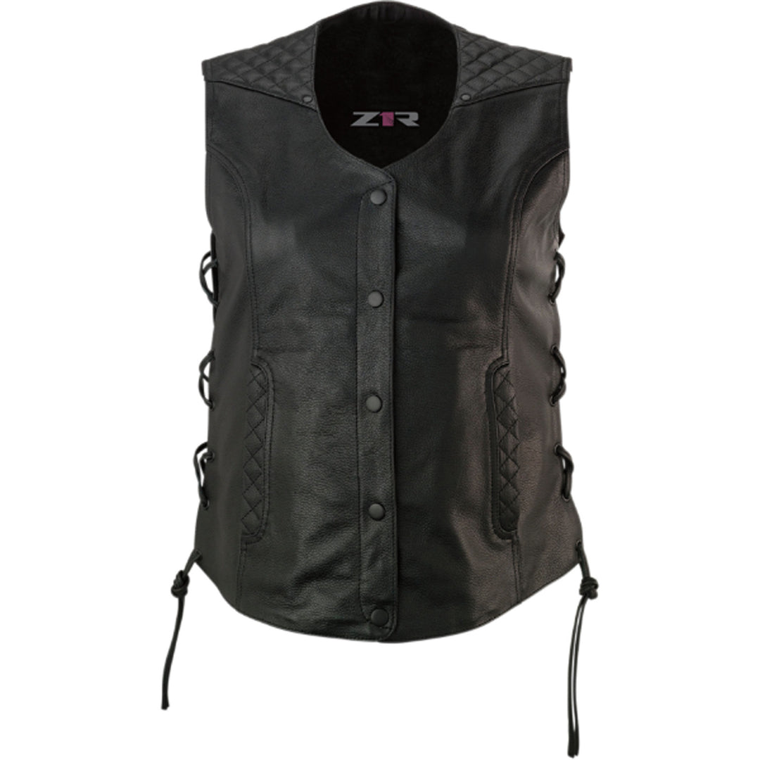 Z1R Women's Gaucha Vest Black - Front View