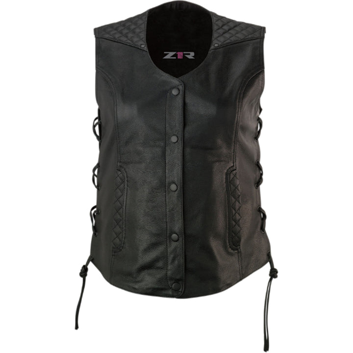 Z1R Women's Gaucha Vest Black - Front View