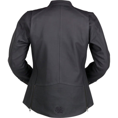 Z1R Women's Matchlock Leather Jacket Black - Rear View