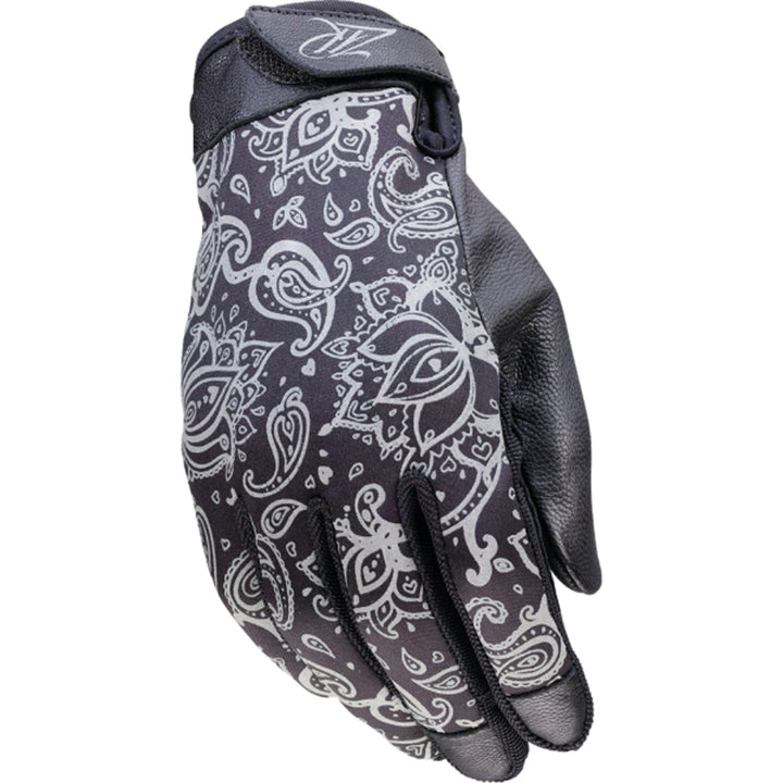 Z1R Women's Reflective Gloves Black - Back of Hand View