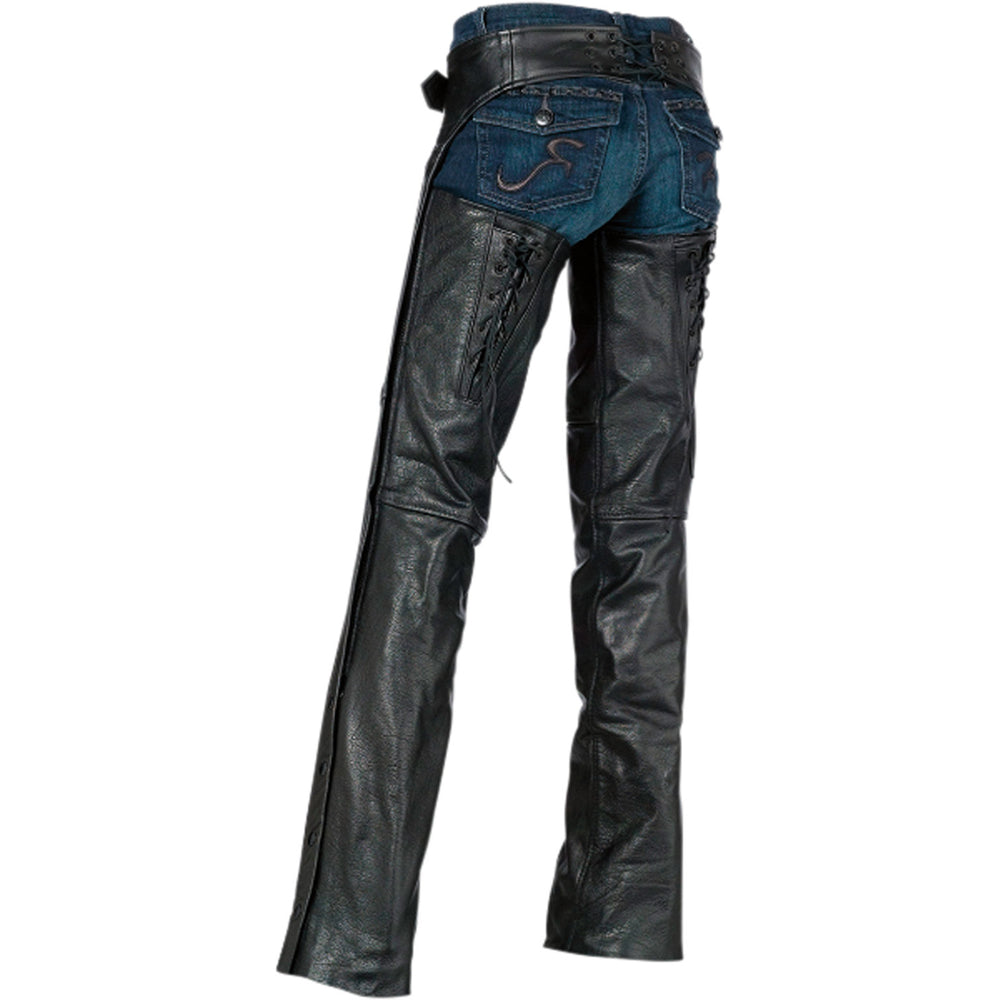 Z1R Women's Sabot Chaps Black - Rear View