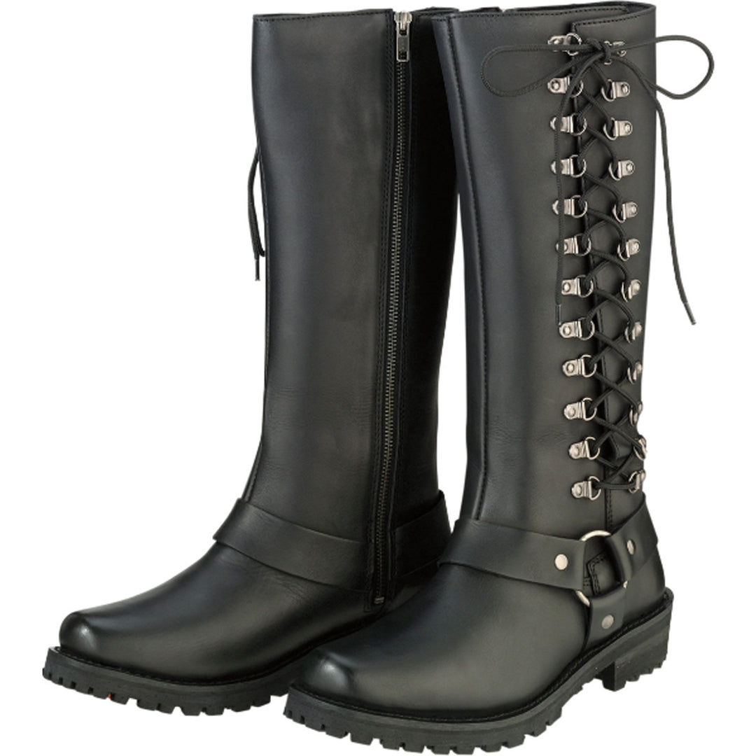 Z1R Women's Savage Boots Black - Front Side View of Pair