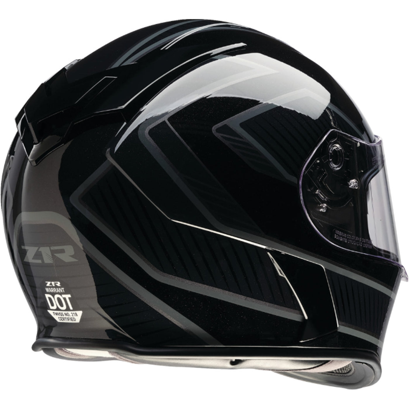 Z1R Warrant Amplify Helmet Black/Gray - Rear Right Side View