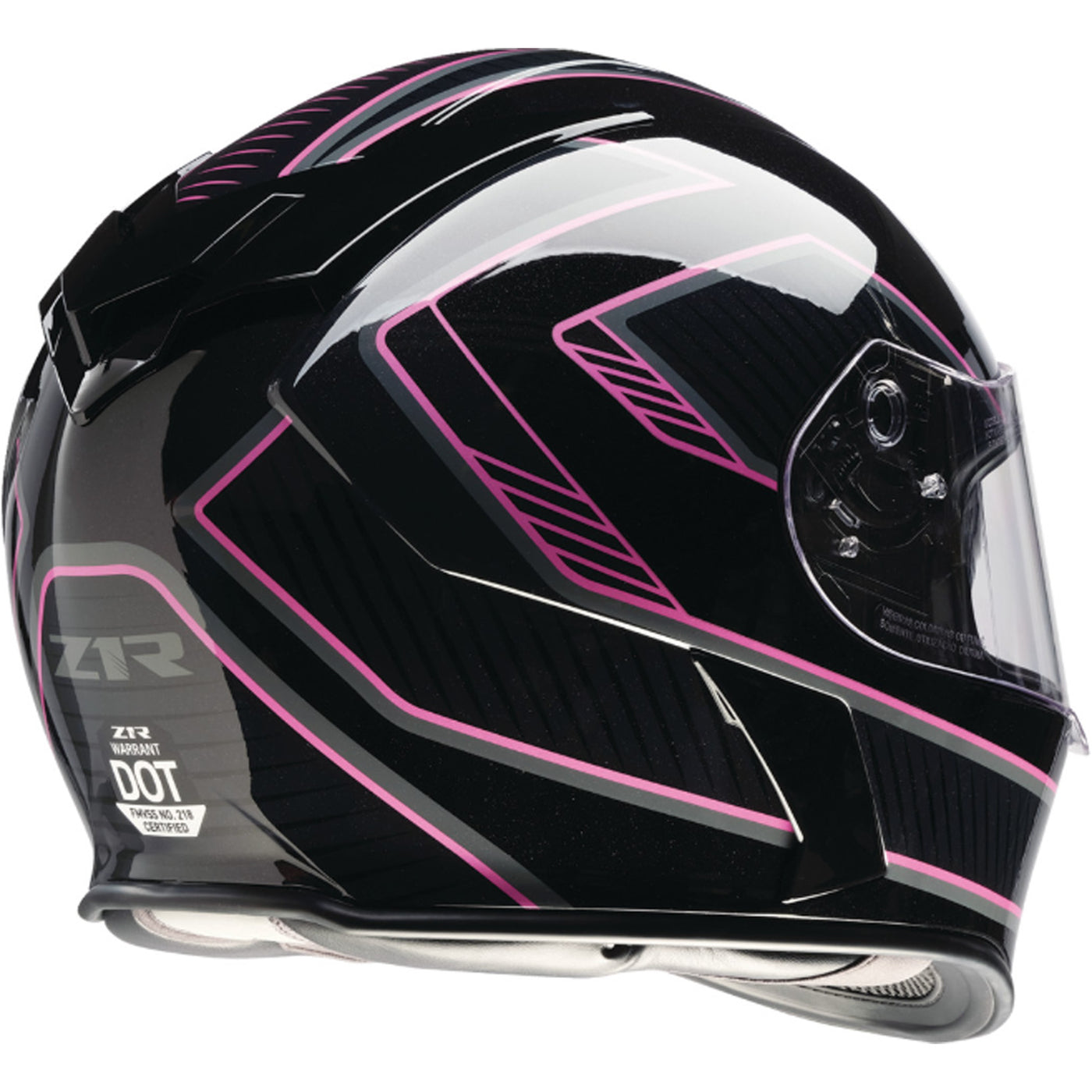 Z1R Warrant Amplify Helmet Black/Pink - Rear Right Side View