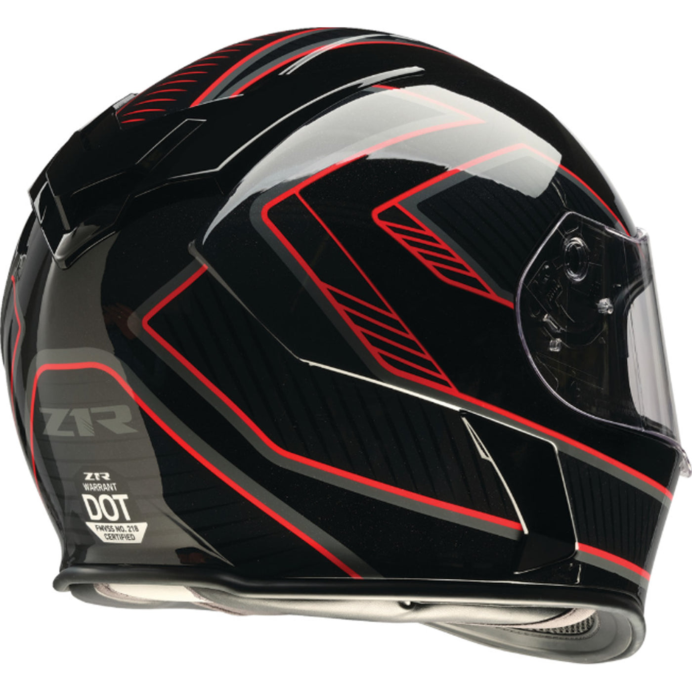 Z1R Warrant Amplify Helmet Black/Red - Rear Right Side View