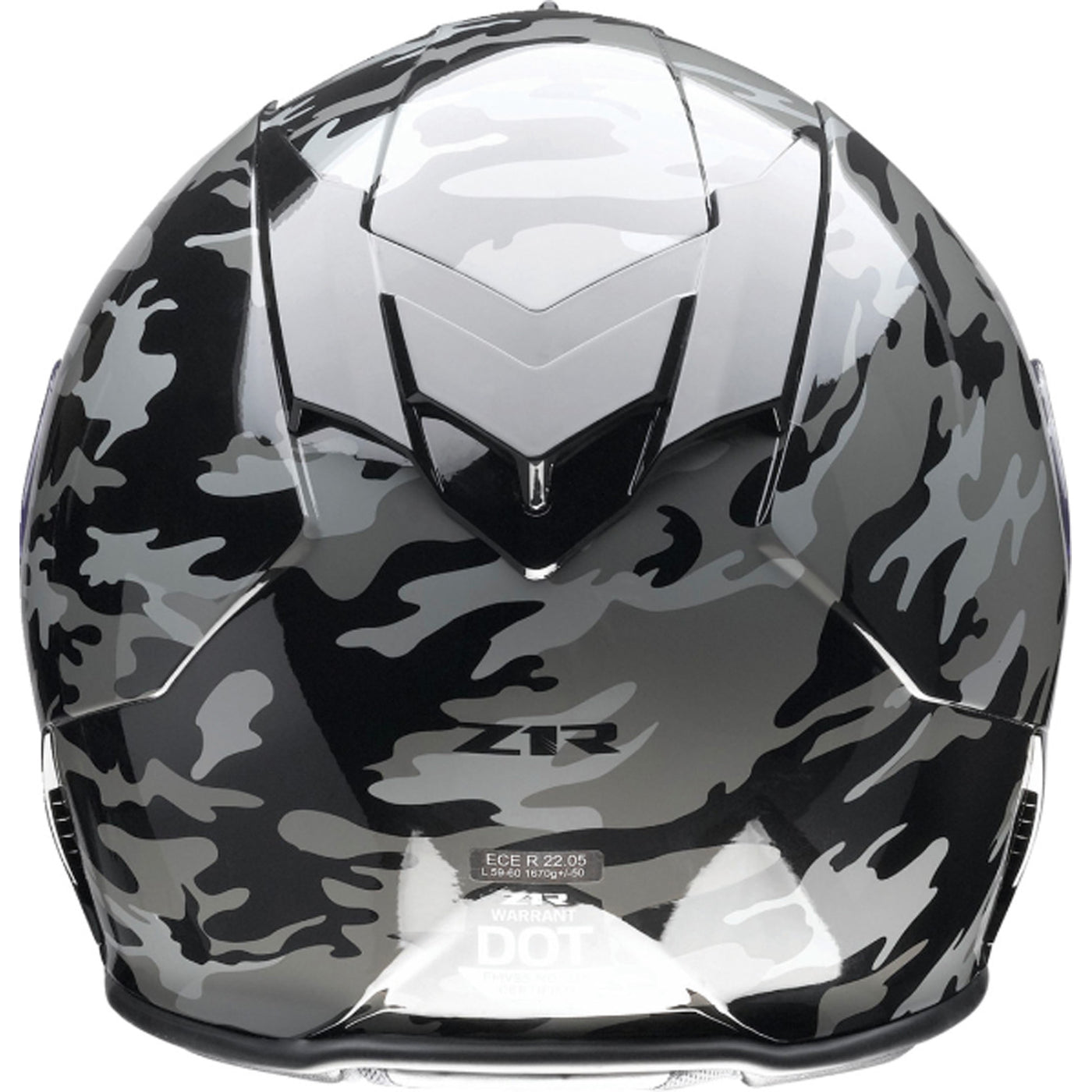 Z1R Warrant Camo Helmet Black/Gray - Rear View