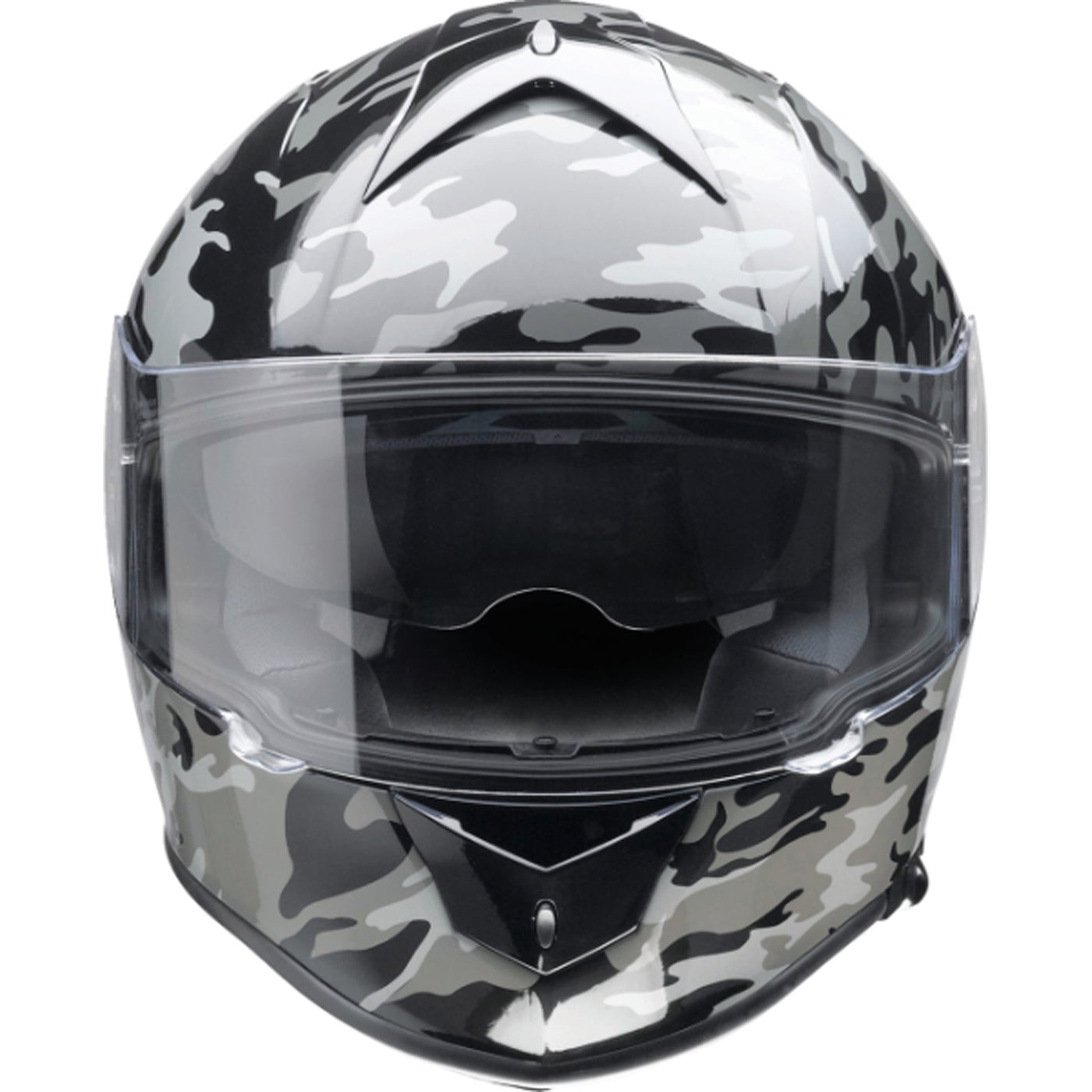 Z1R Warrant Camo Helmet Black/Gray - Front View