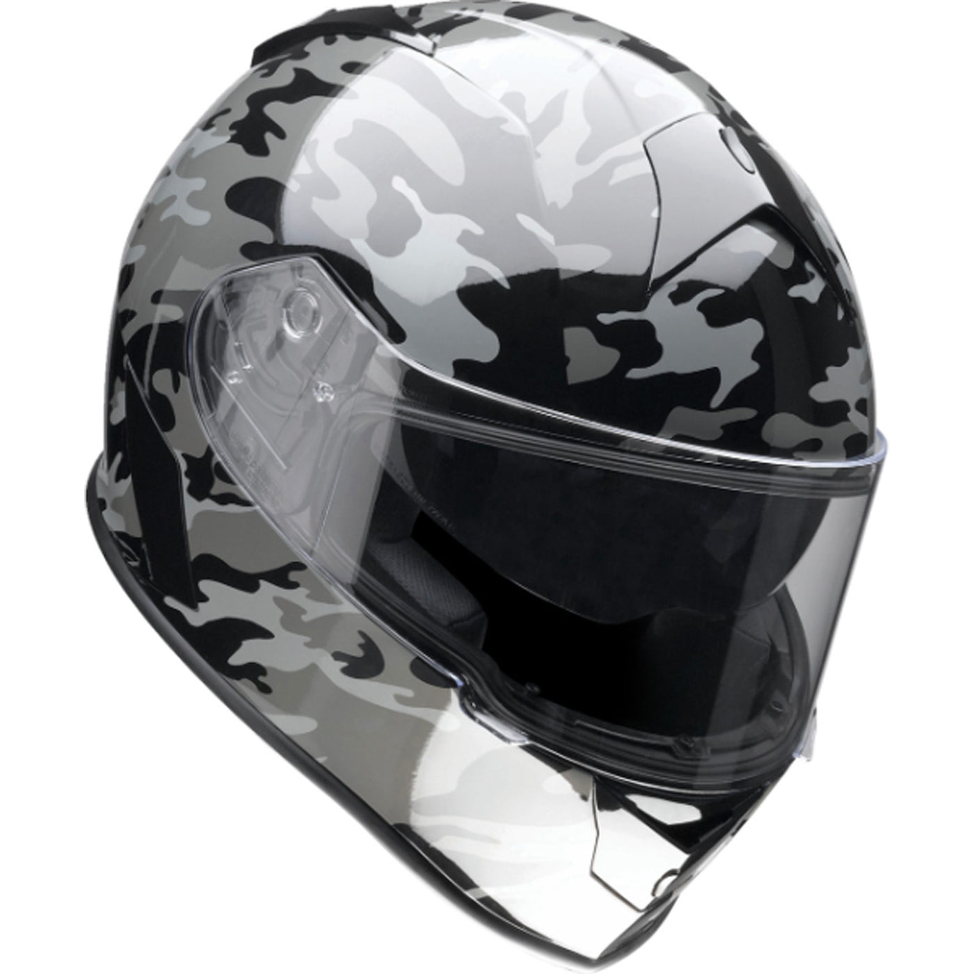 Z1R Warrant Camo Helmet Black/Gray - Front Right Side View