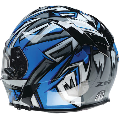 Z1R Warrant Neuron Helmet Blue/White - Rear Left Side View