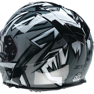 Z1R Warrant Neuron Helmet Gray/White - Rear Left Side View