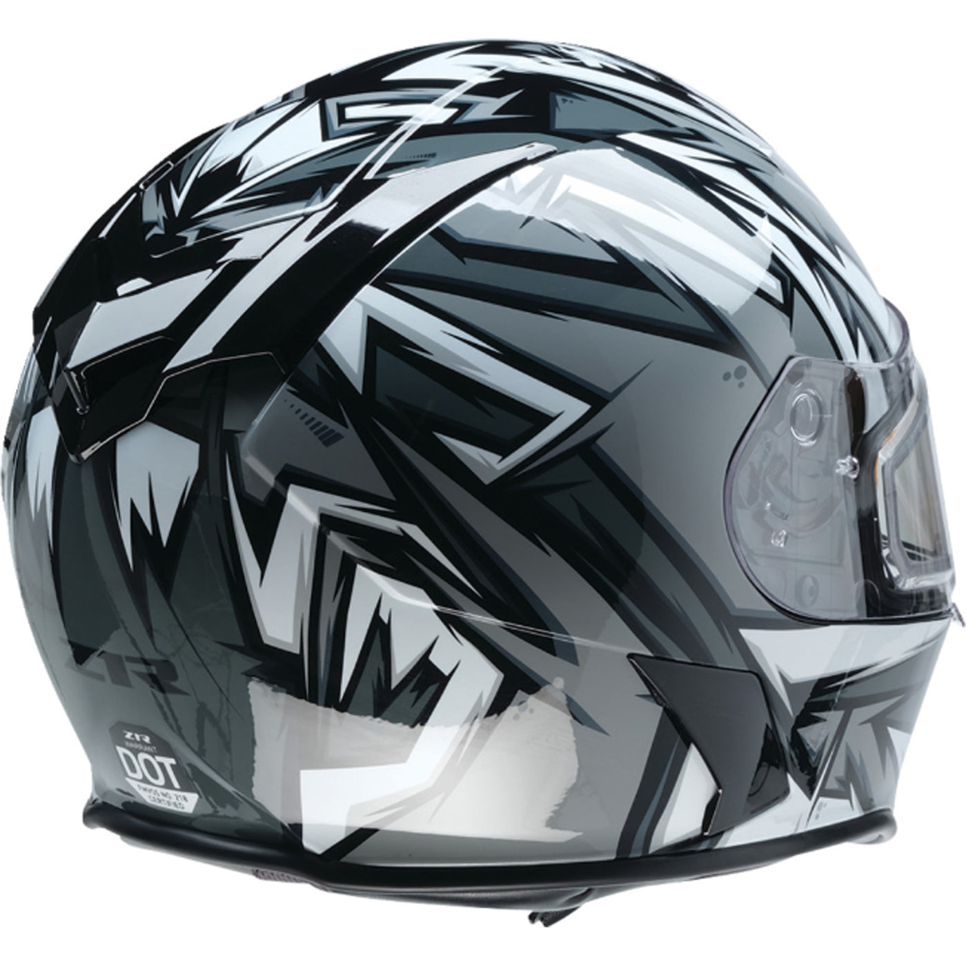 Z1R Warrant Neuron Helmet Gray/White - Rear Right Side View