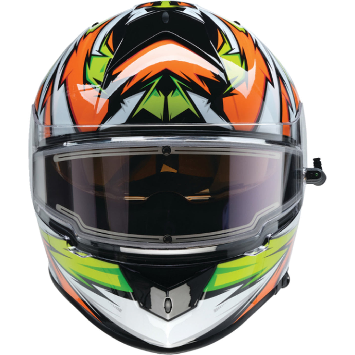 Z1R Warrant Neuron Helmet Orange/Green - Front View