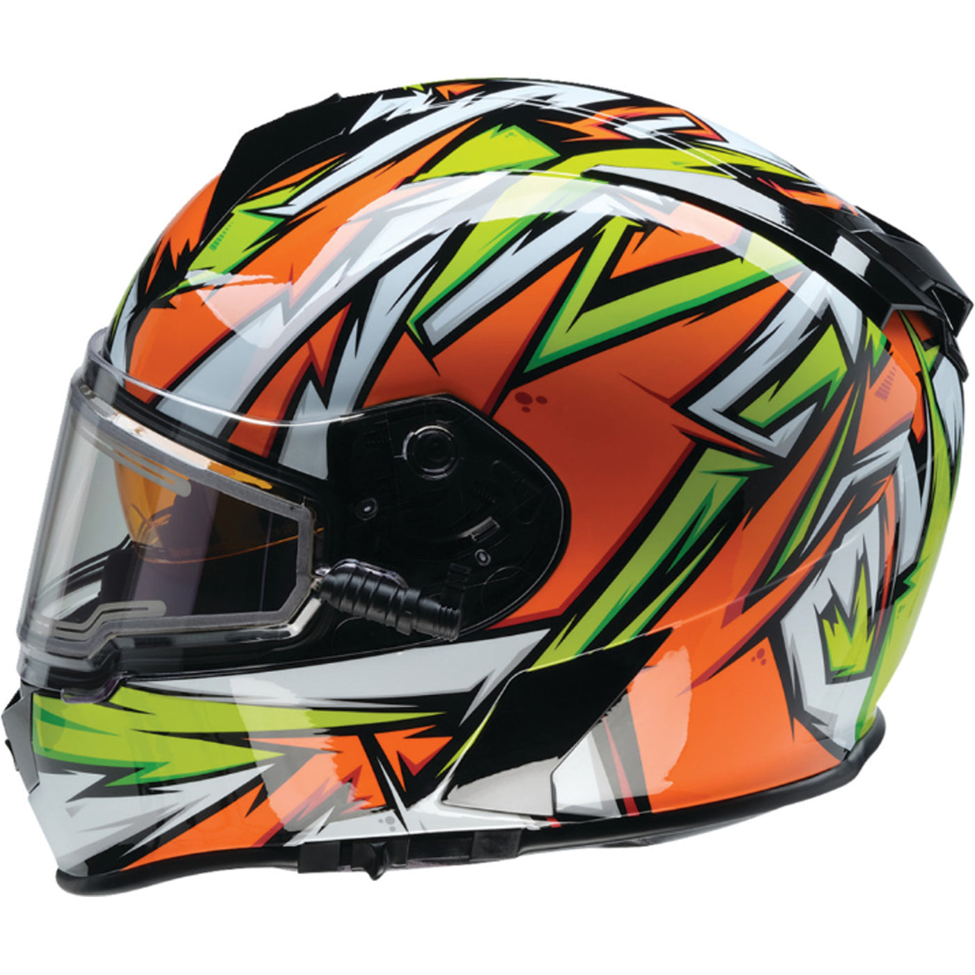 Z1R Warrant Neuron Helmet Orange/Green - Left Side View