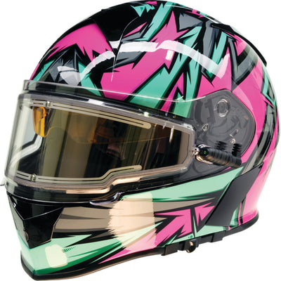 Z1R Warrant Neuron Helmet Pink/Teal - Front Left Side View